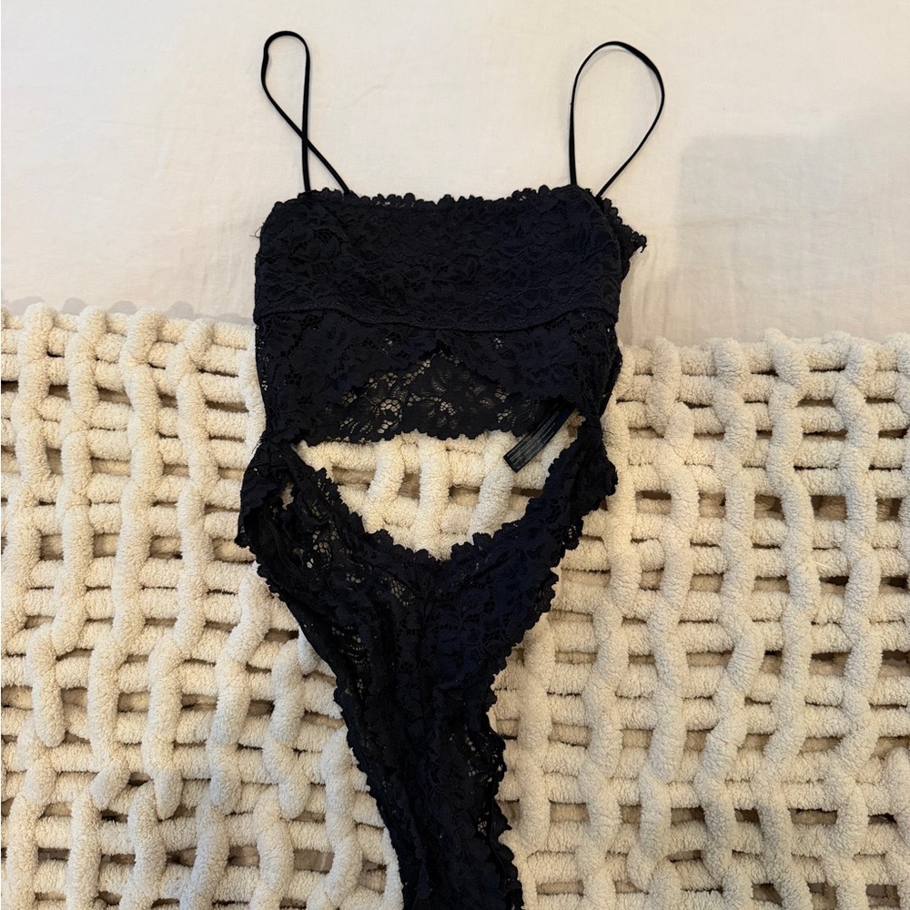 Urban Outfitters Black Lace Chemise